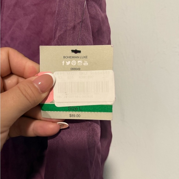 NWT John Mark Womens Size L Purple Tank Top Blouse  with Lining Lace - Picture 5 of 7